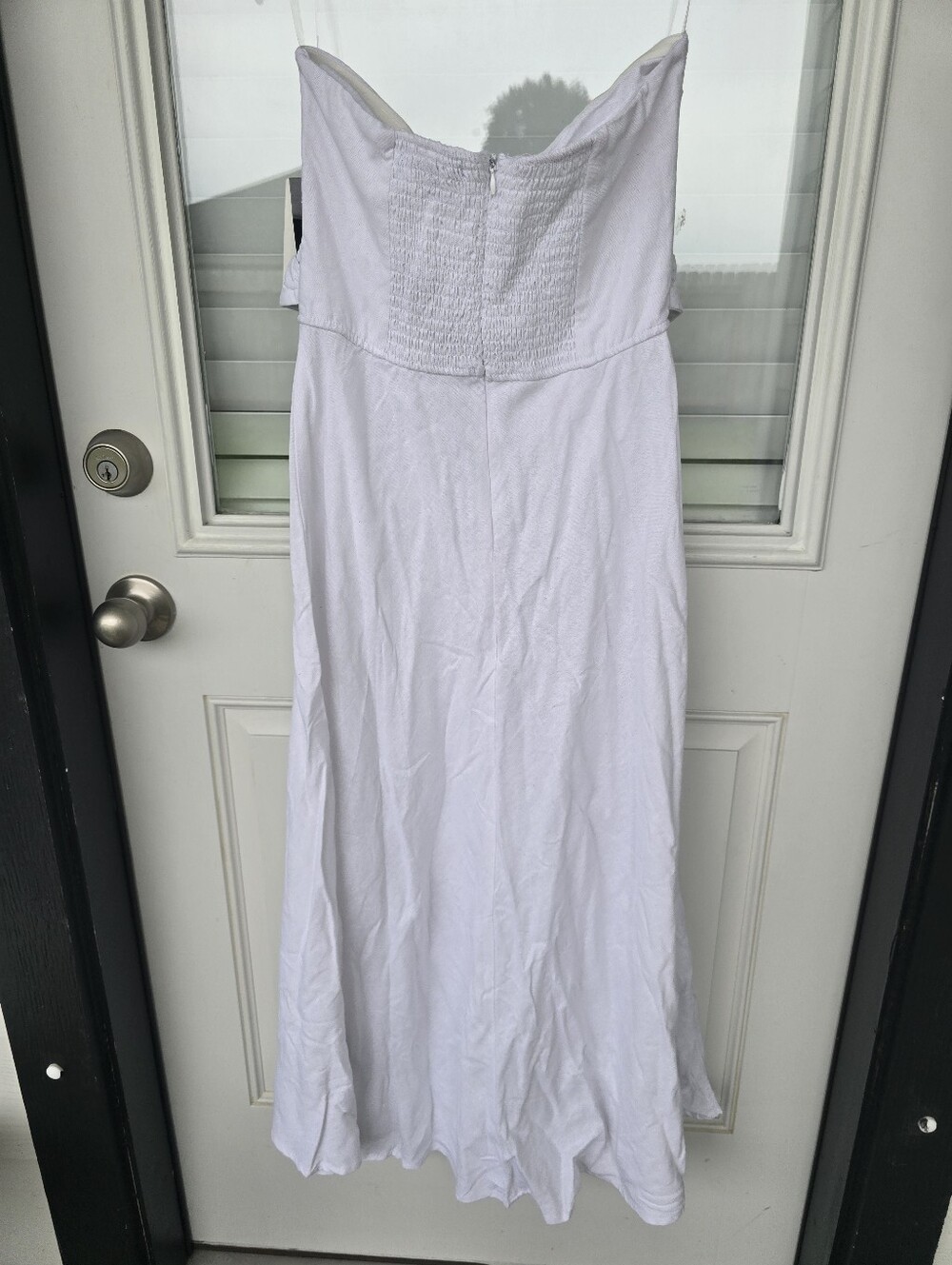 Trixxi White Strapless Maxi Dress Womens Medium Twist Front Summer Beach Boho - Picture 8 of 9